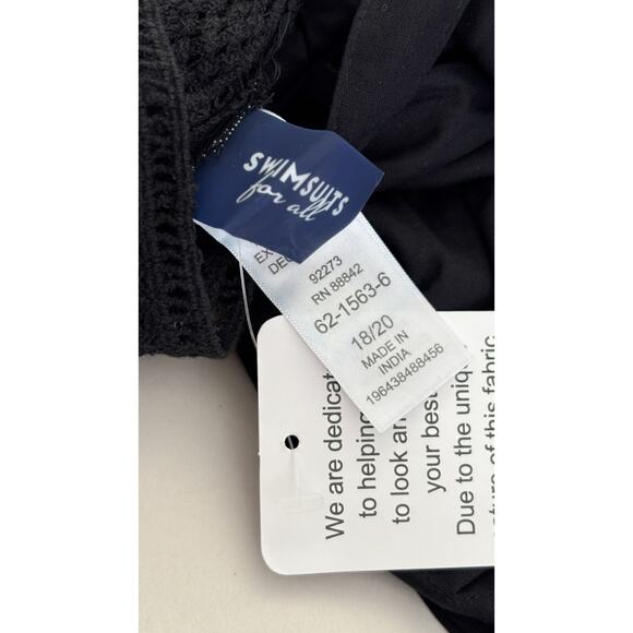 Swimsuits For All Cold Shoulder Rayon Swim Cover Up Womens Size 18/20 Black New - Picture 6 of 8